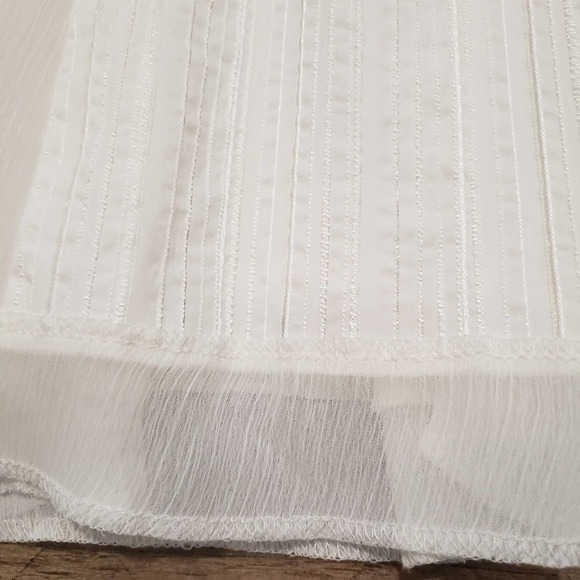 New Style & Co Ivory Silver Metallic Pleated A-Line Skirt Petite Plus 14P - Picture 7 of 12